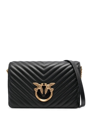 PINKO Classic Click V-quilted Love bag - Black