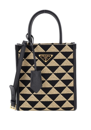 Prada Pre-Owned Symbole Shopper Tote Jacquard Mini crossbody bag - Black