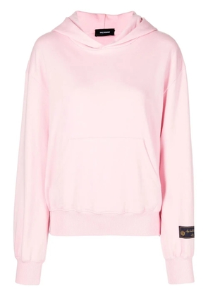 We11done logo-patch cotton hoodie - Pink