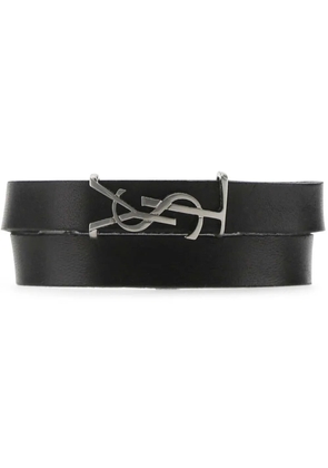 Saint Laurent Cassandre leather bracelet - Gold