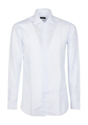 Barba striped cotton shirt - Blue