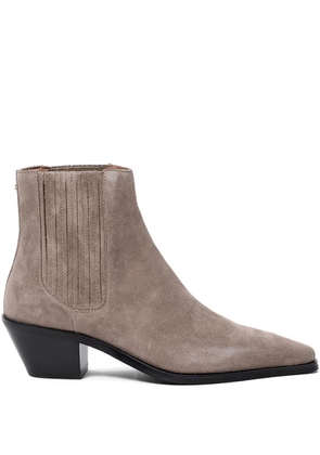 BOSS suede pointed-toe ankle boots - Brown