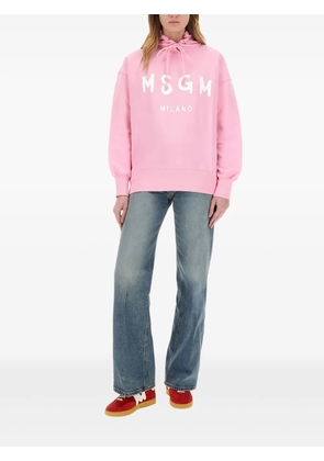 MSGM logo-printed hoodie - Pink