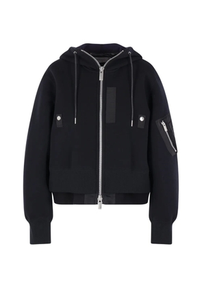 sacai zip-fastening hoodie - Black