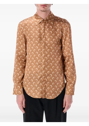 Marine Serre crescent moon-print shirt - Neutrals