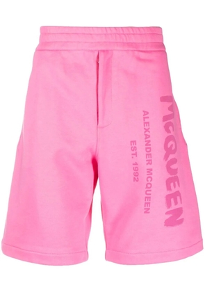 Alexander McQueen Graffiti-print track shorts - Pink