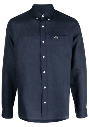 Lacoste logo-embroidered button-down shirt - Blue