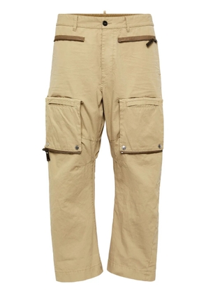 DSQUARED2 zip-detail straight-leg cargo trousers - Neutrals