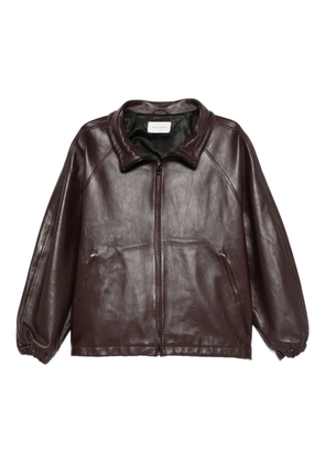 Magda Butrym zip-up leather jacket - Red