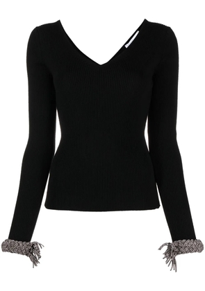 Giuseppe Di Morabito braided-cuffs ribbed-knit top - Black