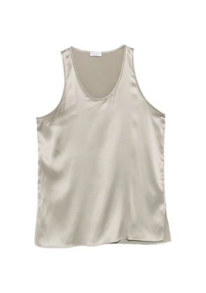 Brunello Cucinelli scoop-neck silk blouse - Grey