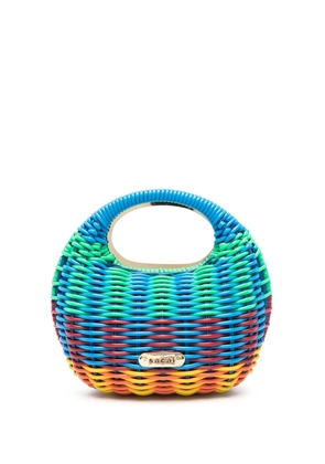 sacai striped handle shoulder bag - Blue