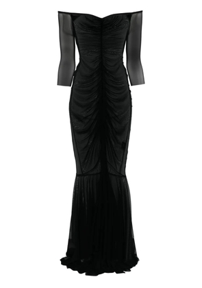 Norma Kamali off-shoulder fishtail gown - Black