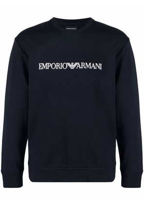 Emporio Armani logo-print crew-neck sweatshirt - Blue