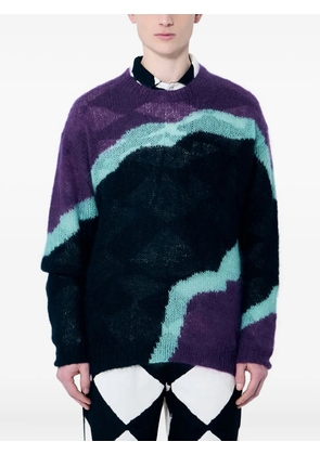NÒMARYTHM TEXTILE colour-block crew-neck sweater - Purple