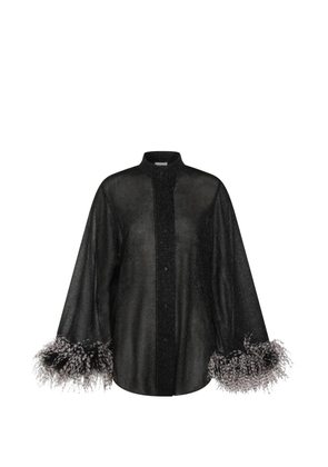 Oséree plumage-embellishment shirt - Black