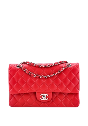 CHANEL Pre-Owned Classic Double Flap Bag Quilted Lambskin Medium shoulder bag - Red