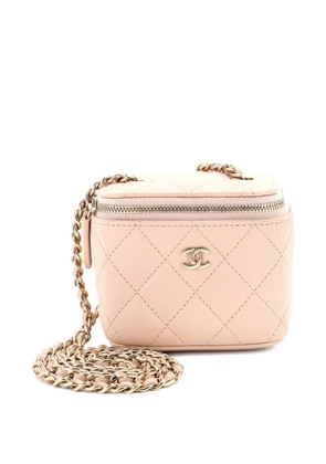 CHANEL Pre-Owned Classic Vanity Case with Chain Quilted Caviar Mini pouch - Neutrals
