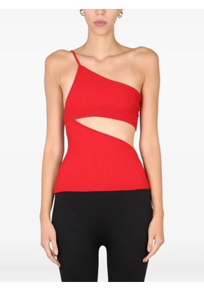 ANDREĀDAMO one-shoulder cut-out top - Red