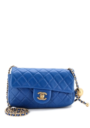 CHANEL Pre-Owned Pearl Crush Flap Bag Quilted Lambskin Mini crossbody bag - Blue