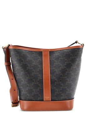 Celine Pre-Owned Triomphe Coated Canvas Small bucket bag - Brown