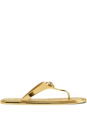 Versace Alia metallic flat sandals - Gold