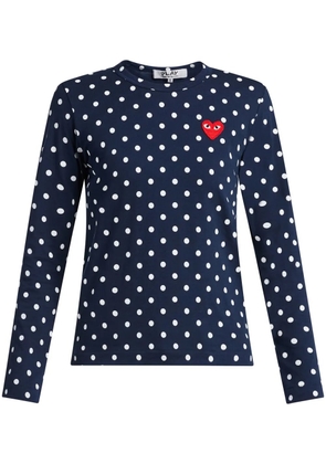 Comme Des Garçons Play polka dot heart logo T-shirt - Blue