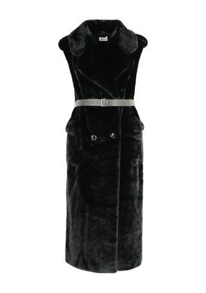 P.A.R.O.S.H. sleeveless belted coat - Black