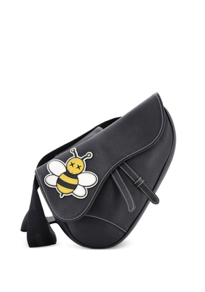 Christian Dior Pre-Owned KAWS Saddle Leather with Applique crossbody bag - Black