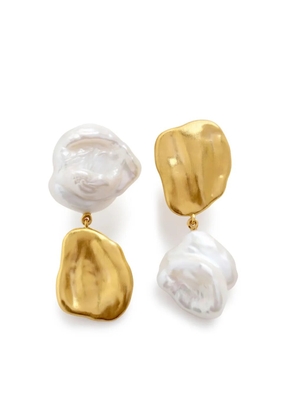 Monica Vinader x Amy Powney keshi-pearl stud drop earrings - Gold