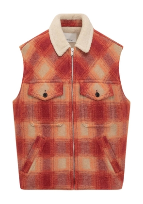 MARANT check pocket gilet - Red