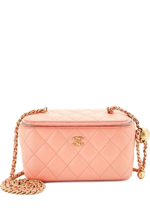 CHANEL Pre-Owned Pearl Crush Vanity Case with Chain Quilted Lambskin Small clutch bag - Pink
