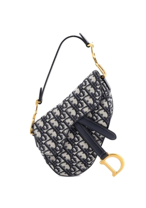 Christian Dior Pre-Owned Saddle Handbag Oblique Canvas Mini shoulder bag - Blue