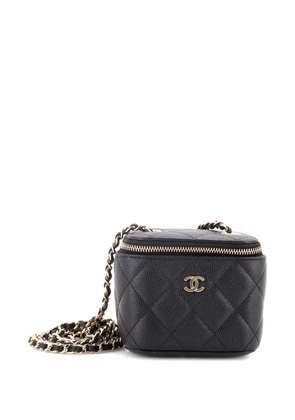CHANEL Pre-Owned Classic Vanity Case with Chain Quilted Caviar Mini pouch - Black