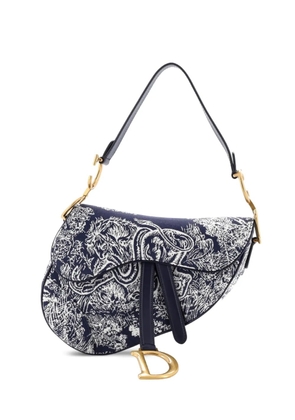 Christian Dior Pre-Owned Toile De Jouy Saddle Bag Embroidered Canvas Medium shoulder bag - Blue