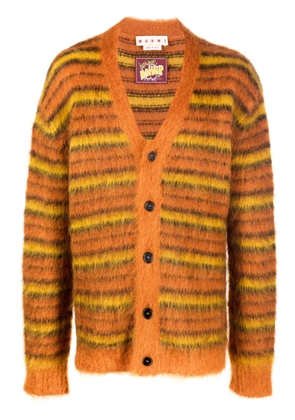 Marni striped V-neck cardigan - Orange