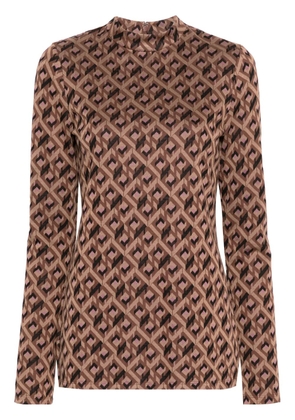 DVF Diane von Furstenberg Birdie Tarot Maze-print top - Brown