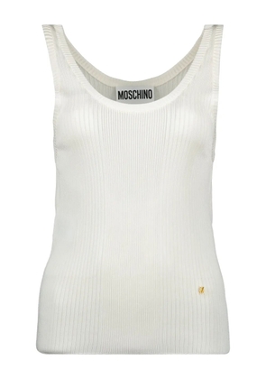 Moschino ribbed tank top - White
