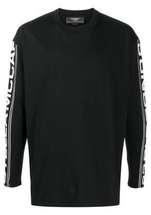 Stella McCartney logo sleeve round neck top - Black