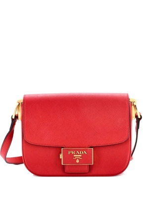 Prada Pre-Owned Embleme Flap Bag Saffiano Leather Small shoulder bag - Red