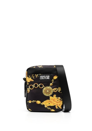 Versace Jeans Couture baroque-pattern print shoulder bag - Black