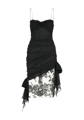 Alessandra Rich lace-trimmed bow mini dress - Black