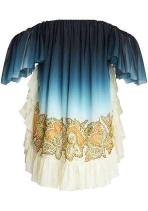 ETRO paisley-print silk dress - Blue