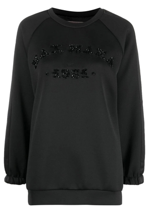 Max Mara logo-embellished long-sleeved sweater - Black