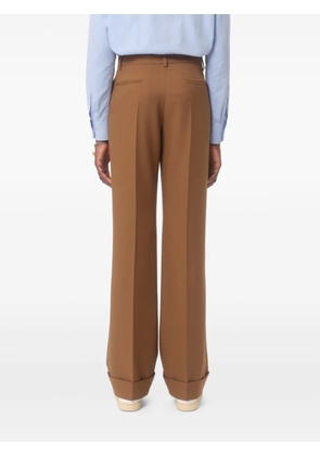 Valentino Garavani cuffed gabardine trousers - Brown