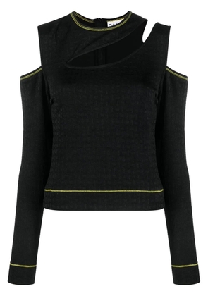 GANNI cut-out detail top - Black