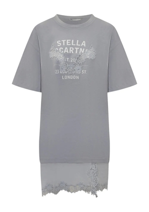 Stella McCartney lace-embellished cotton mini dress - Grey