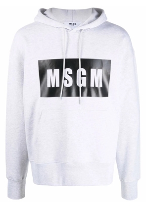 MSGM logo-print cotton hoodie - Grey