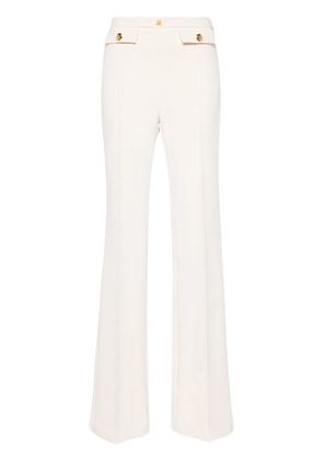 Elisabetta Franchi logo-plaque flared trousers - Neutrals