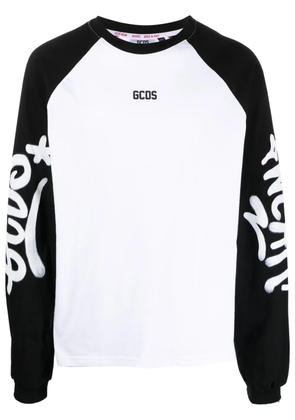 GCDS graffiti-logo long-sleeve T-shirt - White